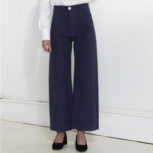 Jesse Kamm sailor wide-leg pants (navy, size 4)